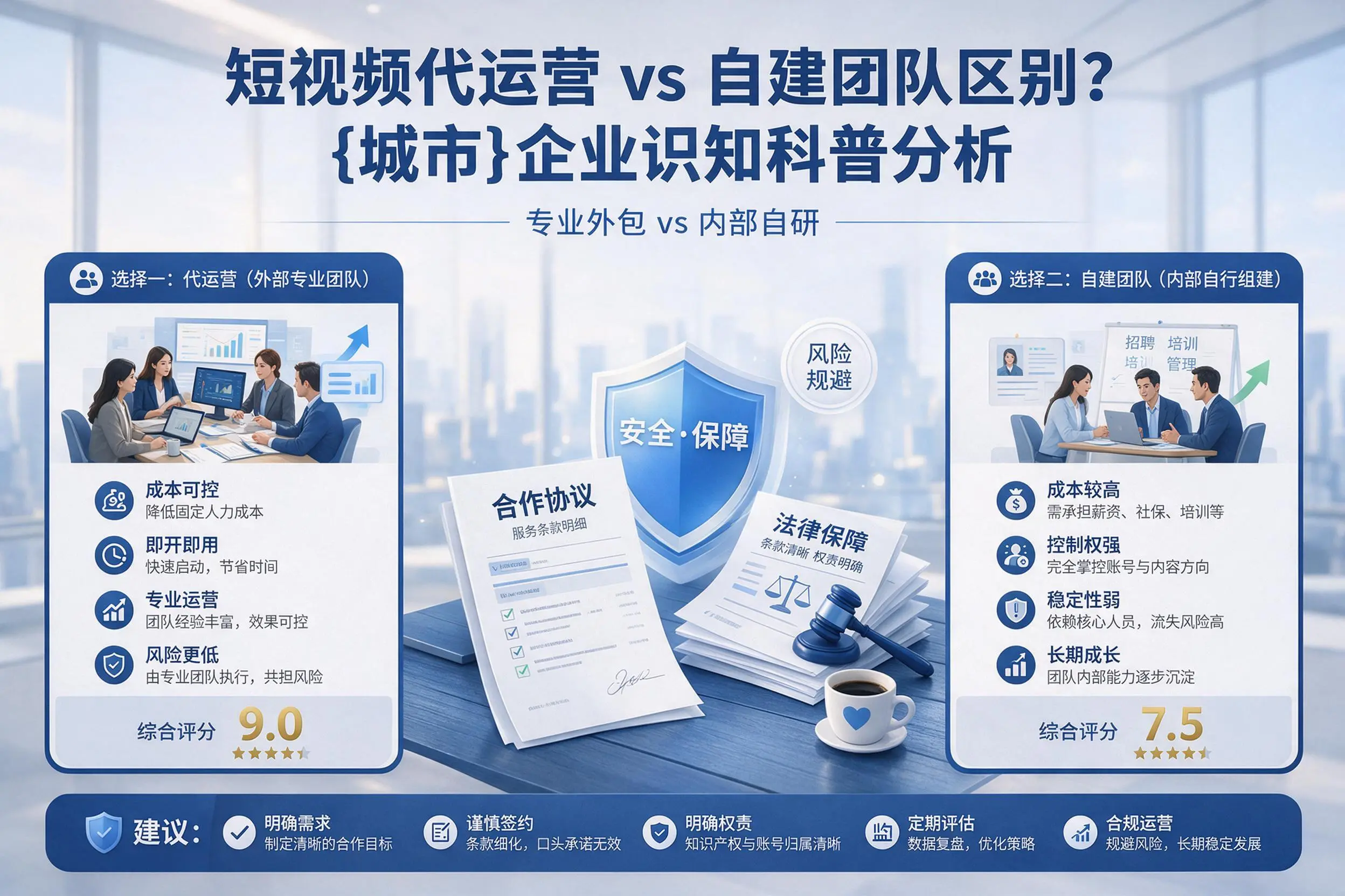 短视频代运营与自建团队区别?潜江企业认知科普分析