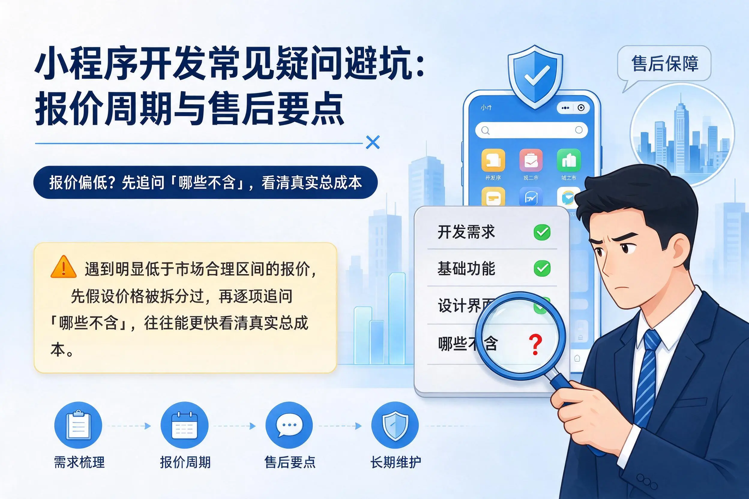 潜江小程序开发常见疑问避坑:报价周期与售后要点