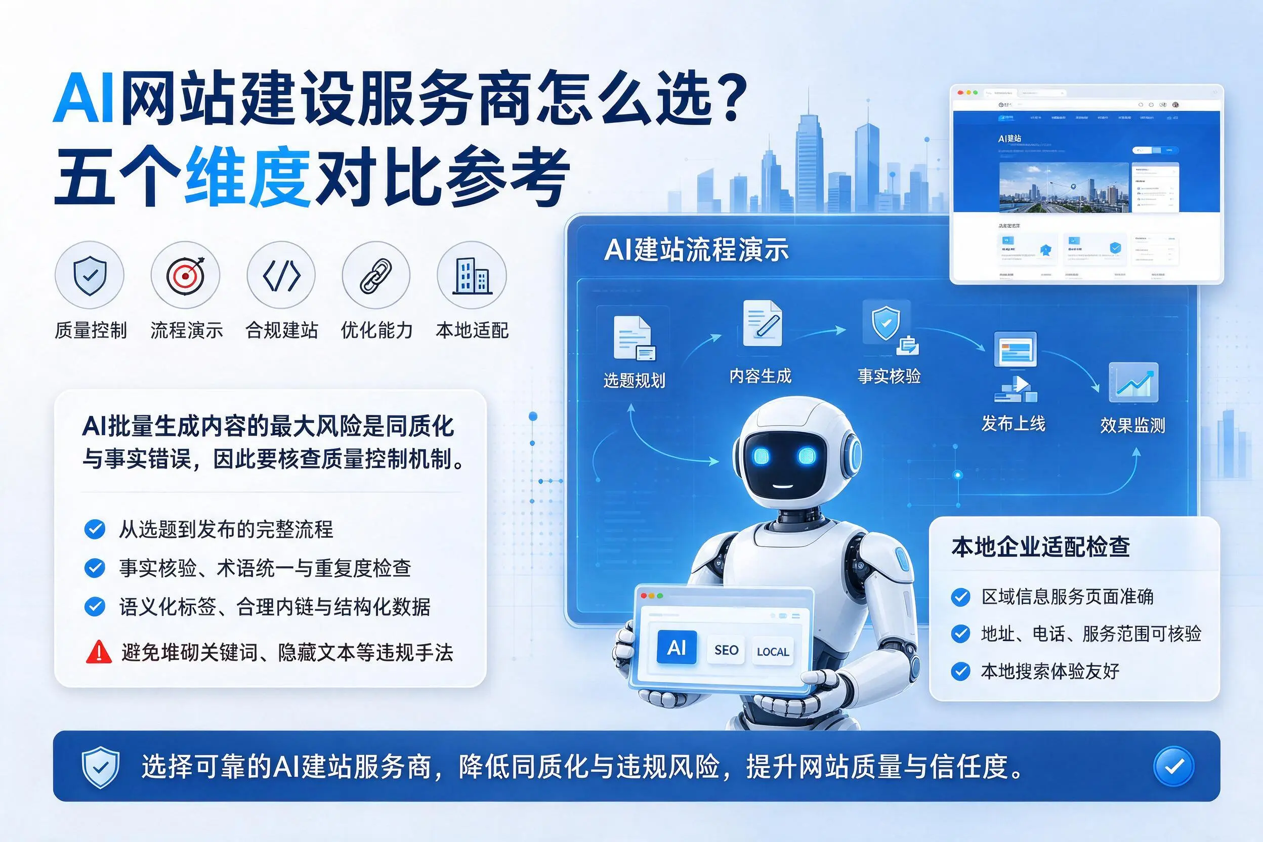 潜江AI网站建设服务商怎么选？五个维度对比参考