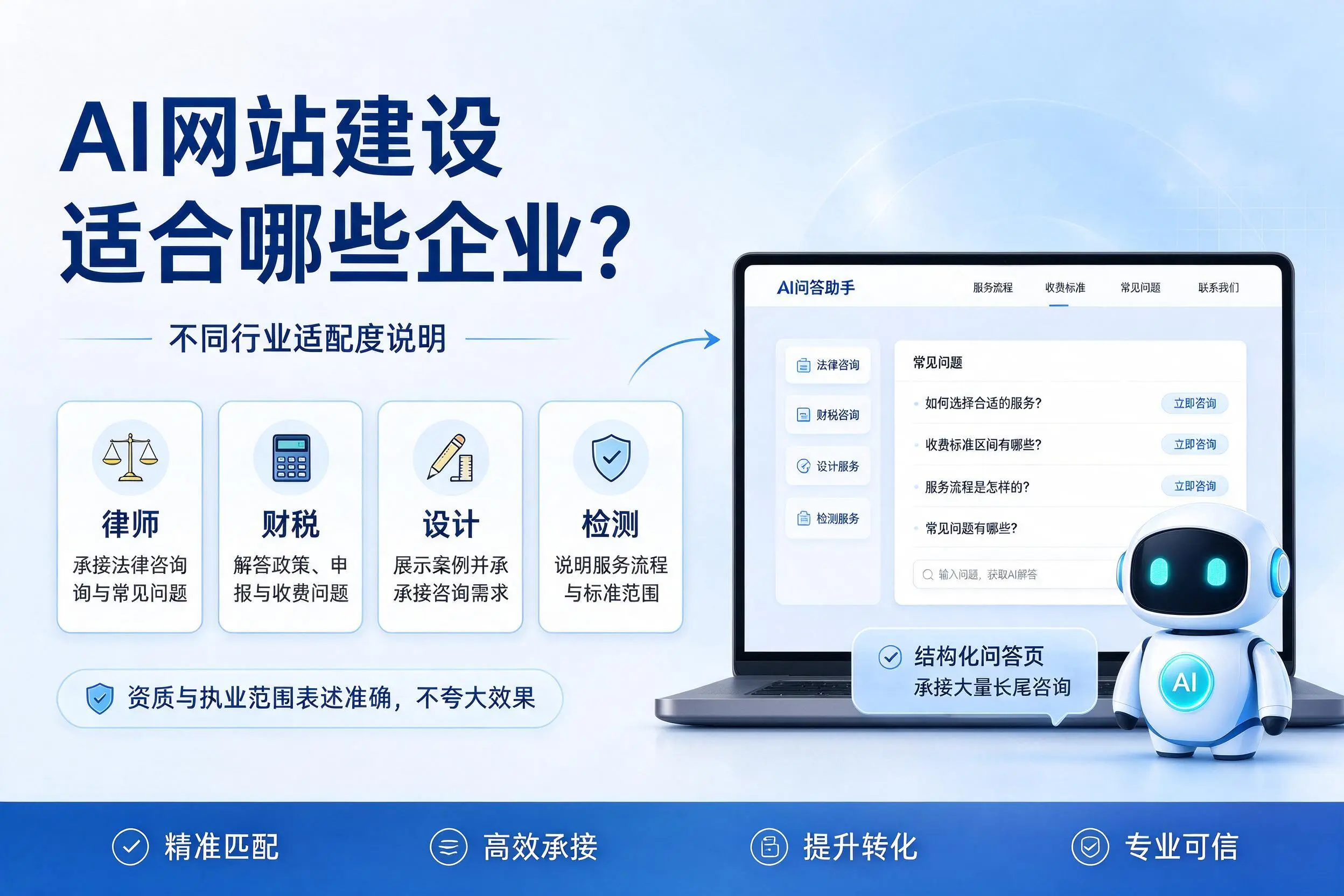 AI网站建设适合哪些企业?潜江不同行业适配度说明